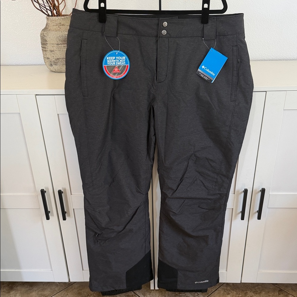 Columbia Bugaboo Omni-Heat Women's Charcoal Gray Waterproof Ski Snowboard Pants